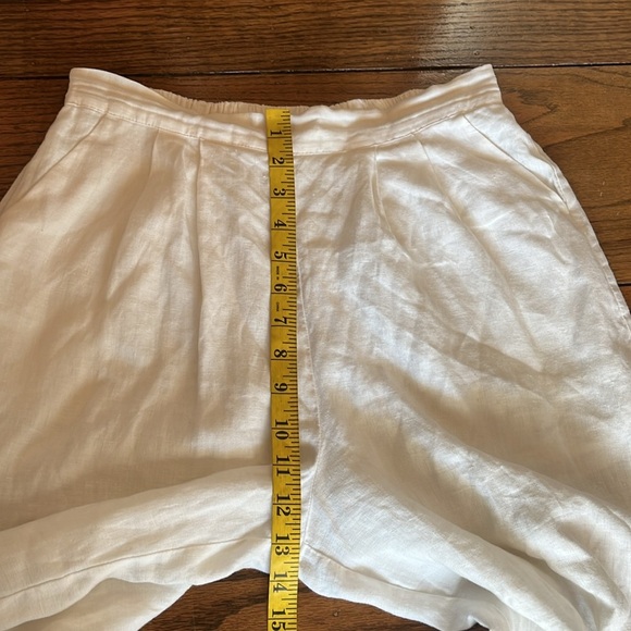 RESET by Jane White Wide leg Cropped Raw hem Linen Pants Size M - Picture 7 of 12